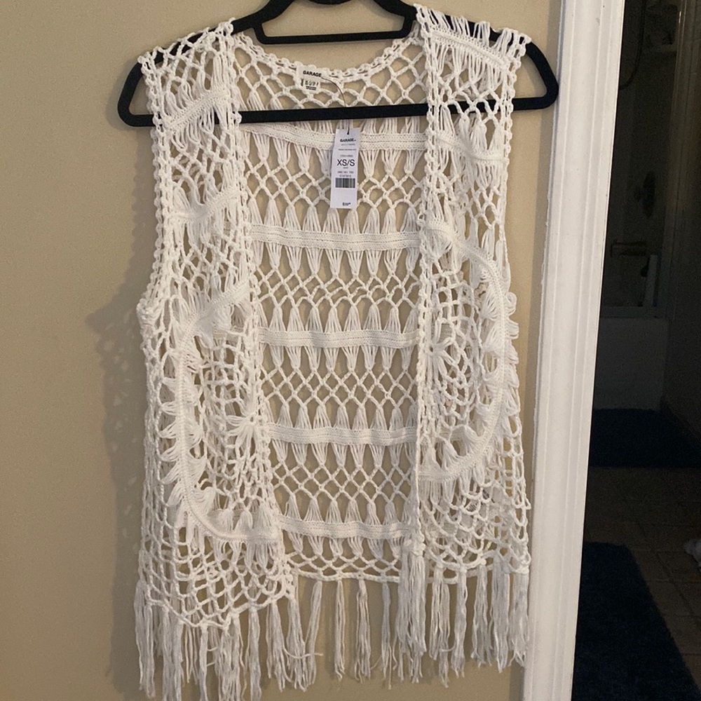 Fringe cover up vest